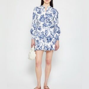 Few moda opt Blue and White London dress in blue toile floral